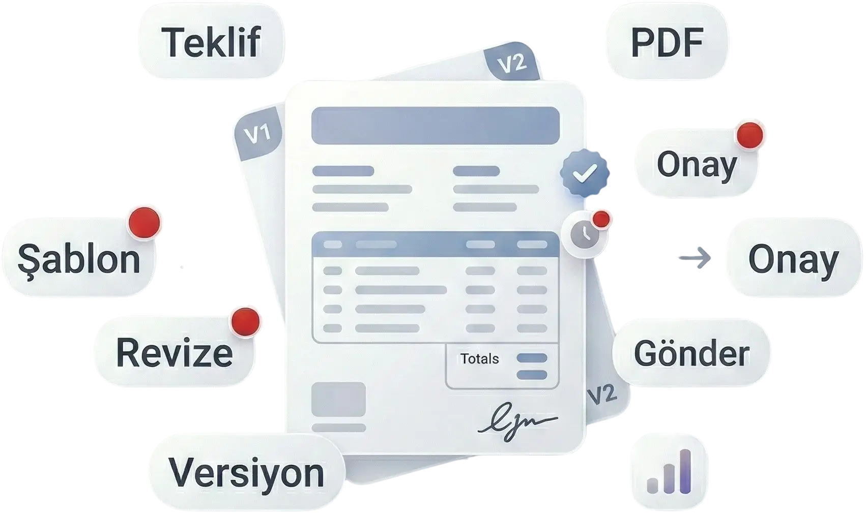 Cari Plus teklif oluşturma ve versiyon karşılaştırma ekranı