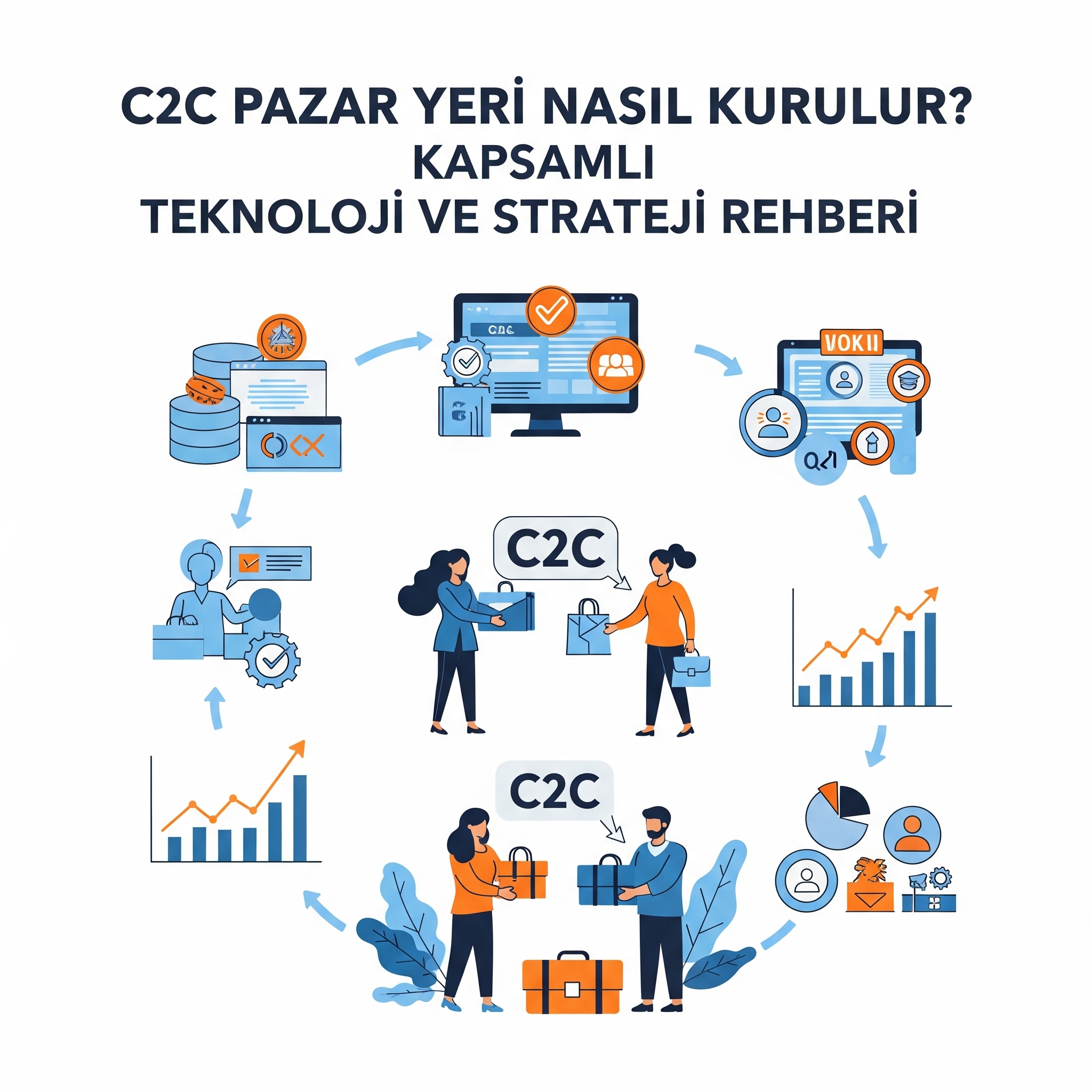 C2C Pazar Yeri Kurma ve Yönetme Rehberi: KOBİ'ler için Fırsatlar, Teknolojiler ve Riskler