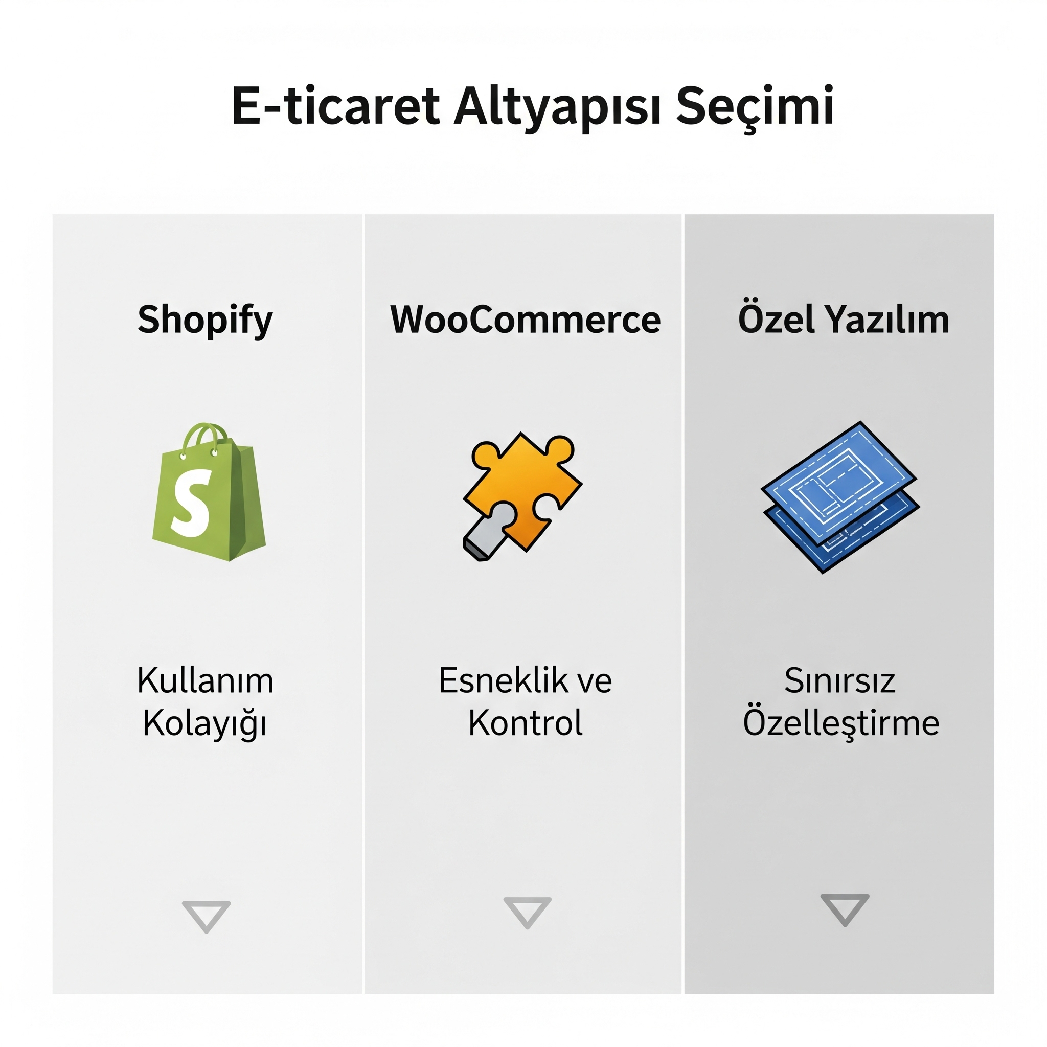 E-Ticaret İmparatorluğunuzun Temeli: WooCommerce mi, Shopify mı, Yoksa Özel Yazılım mı?