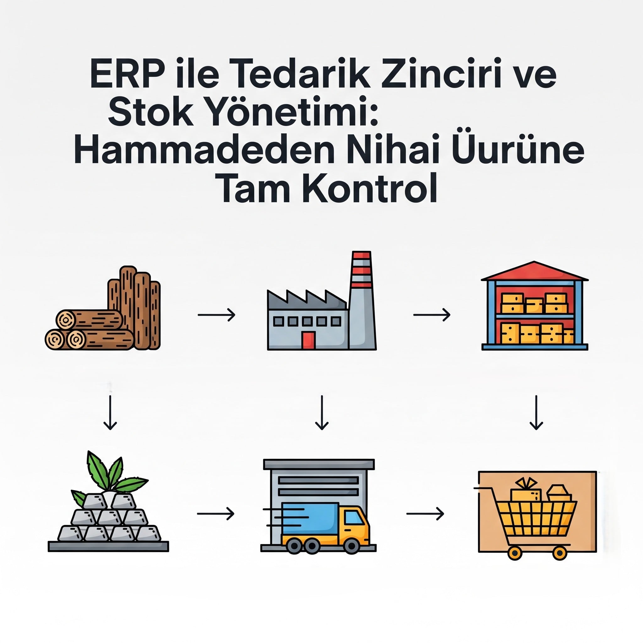 ERP ile Tedarik Zinciri ve Stok Yönetimi: Hammaddeden Nihai Ürüne Tam Kontrol